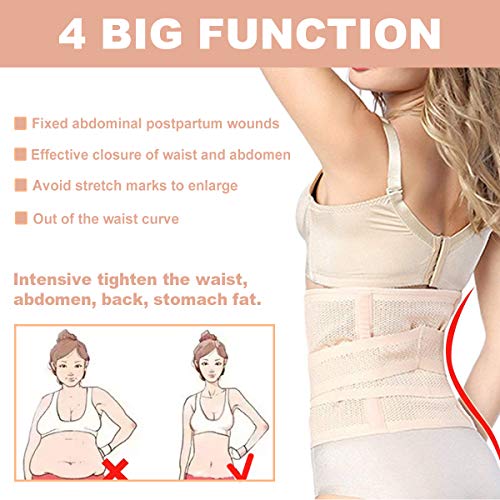 HIDARLING Posparto Recuperación Cinturón Mujer Adelgazantes Faja Soporte Espalda Cinturón Lumbar Abdomen Ajustable y Transpirable (Negro, XL)