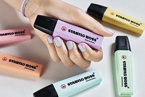 Highlighter - Stabilo Boss Original Pastel Cartera de 6 Varios Colores - Pastell Sortierung, Wallet of 6