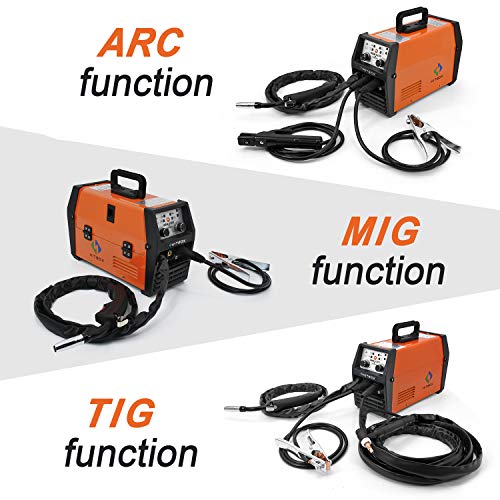 HITBOX 3 en 1 Soldador MIG 130A 230V DC MMA MIG LIFT TIG IGBT inversor 1KG Soldadora de Hilo Sin Gas Soldadura de núcleo de flujo alambre continuo 0,8/1.0