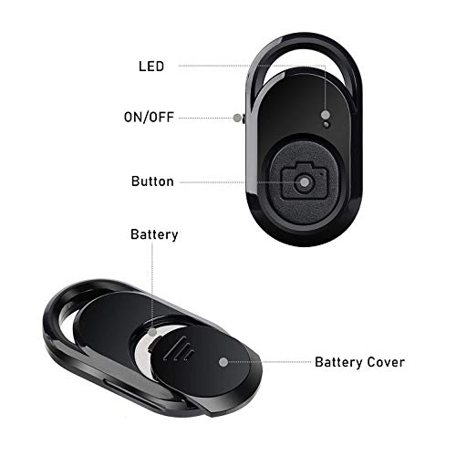 HITSLAM Mando Bluetooth Android, Mando iPhone con Tecnología Inalámbrica Bluetooth, Compatible con iPhone/Samsung/Huawei/BLU/Motorola (iOS y Android), Correa de Muñeca Incluida