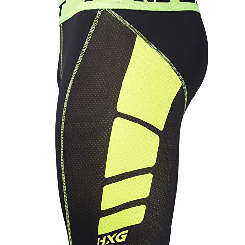 Hivexagon Pantalones Cortos de Compresión de Media Pierna para Deportes, Correr y Entrenamiento de Gimnasio SM008GNS