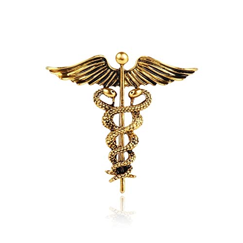 HLWJ Hundido Broche de la Insignia de los Hombres del Vintage de la Moda (Color : Antique Gold Plated)