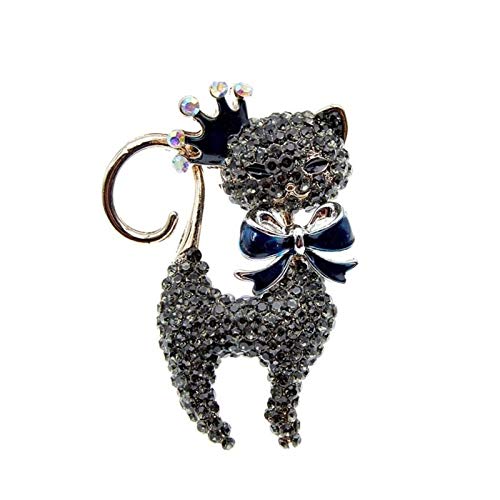 HLWJ Hundido Cristal Negro Panda Animal Pin Damas joyería