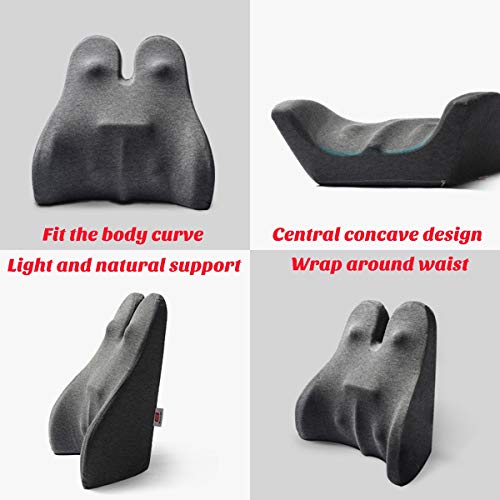 HNWTKJ Cojín Espalda Ergonómico, Almohada Lumbar Cojin Espuma de Memoria para Corregir Postura, Apoyo Lumbar, Soporte Correcto, Evita Dolor de Espalda para Casa, Oficina, Coche, Viajes (Color : E)