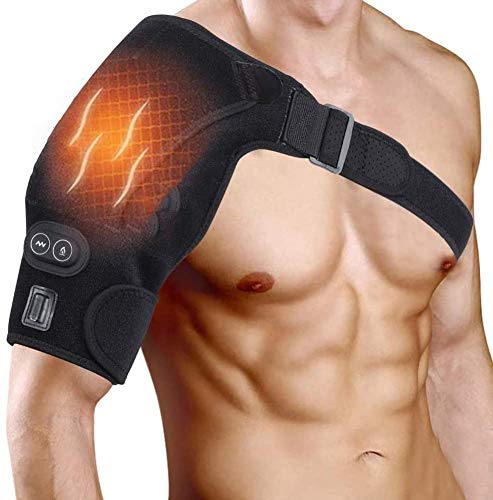 Hombro Apoyo, Almohadilla de Hombro con Calefacción Ajustable con Terapia de frío y Calor para Manguito Rotador, Hombro Congelado, Dislocación del Hombro o Alivio del Dolor Muscular, Unisex