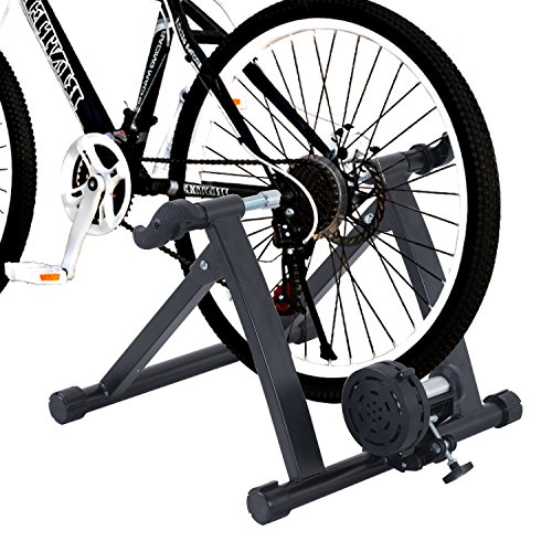 HOMCOM Rodillo de Entrenamiento Magnético para Bicicleta Cicloentrenador Plegable 54,5x47,2x39,1cm Negro