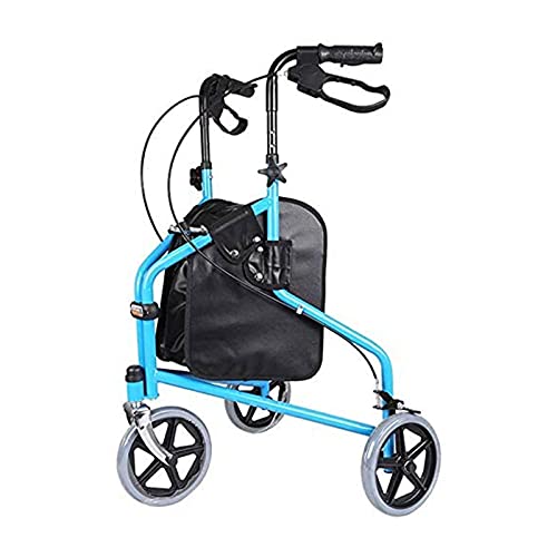 hongyang Andador de 3 Ruedas para Personas Mayores, Plegable, Andador con Tres Ruedas, Asas de Altura Ajustable, Asas ergonómicas, Andador Plegable y Silla de Transporte