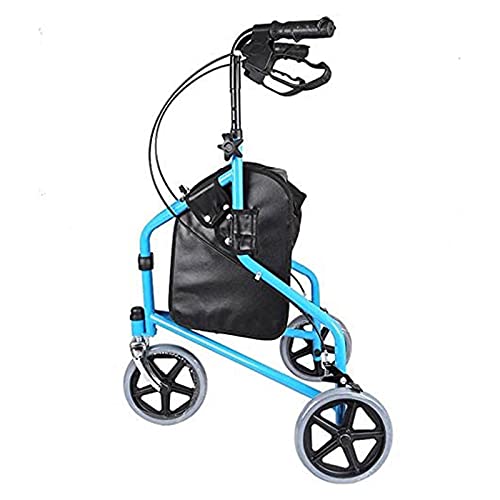 hongyang Andador de 3 Ruedas para Personas Mayores, Plegable, Andador con Tres Ruedas, Asas de Altura Ajustable, Asas ergonómicas, Andador Plegable y Silla de Transporte