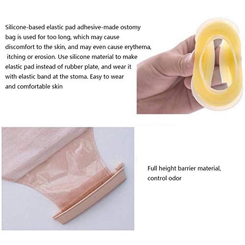 HSDCK 5 PCS de Dos Piezas de Sistema de ostomía drenable Bolsas Bolsa de colostomía ileostomía cuidados del estoma drenables Bolsas con Cierre del estoma,28cm