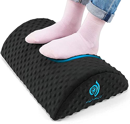 HUANUO Ergonomic Foot Rest for Under Desk with 2 Optional Covers, Non-Slip Foot Tool for Home Office Travel, 45.72 x 29.21 x 11.43 cm