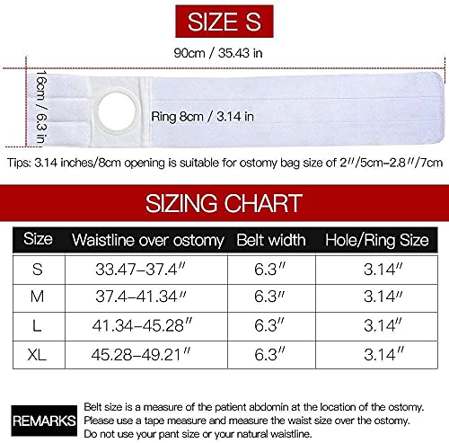 HXSCOO Banda de Soporte de estoma para Pacientes con colostomía: Abrazadera Abdominal para Arreglar la Bolsa de ostomía de la ostomía Unisex cinturón de Hernia (Size : S)