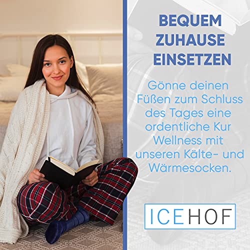 ICEHOF Bolsa gel frio para pies con 4 acumuladores de frío - Tejido suave (1 par) Calcetines de terapia de frío para pies gel quimioterapia reumatica - Calcetines de frío Chemo