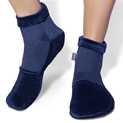 ICEHOF Bolsa gel frio para pies con 4 acumuladores de frío - Tejido suave (1 par) Calcetines de terapia de frío para pies gel quimioterapia reumatica - Calcetines de frío Chemo