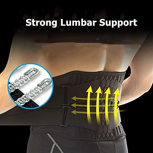 IJNBHU Cinturón de Soporte de Cintura Lumbar Soporte Fuerte para Espalda Baja Corsé Cinturón Entrenador de Cintura Cinturón Delgado para el Sudor para aliviar el Dolor Deportivo (Tamaño: XX-Large)