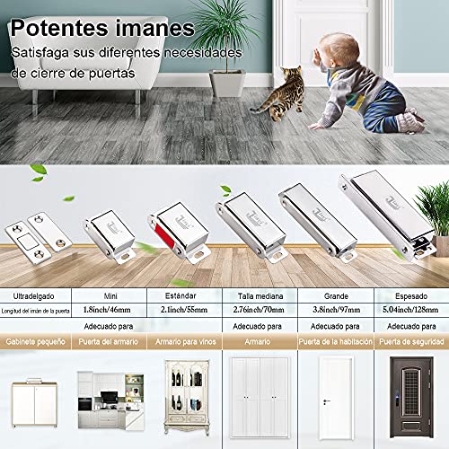 Iman Puerta Armario Jiayi 2 Piezas Iman Armario 8kg Iman para Puertas Muebles Imanes Cierre Puertas Pestillo Magnetico Puerta Cocina Inox Cerradura Iman Cierre Magnetico Cajones Fuerte Sujeción