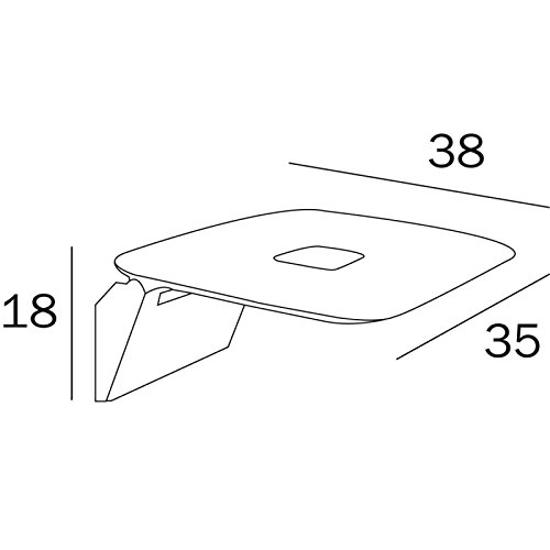 INDA AV036BWZ Hotellerie - Asiento plegable para ducha, color blanco