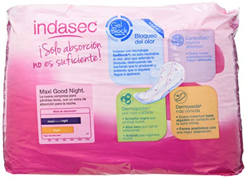 Indasec Dermoseda Good Night Compresa Incontinencia Maxi - 12 Unidades