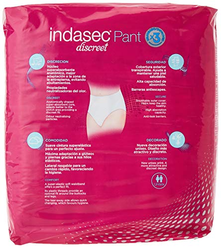 Indasec Pant Super Absorbente Talla Mediana, Blanco - 10 Unidades