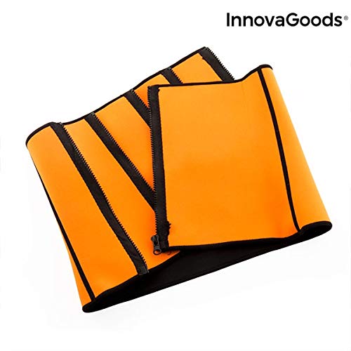 InnovaGoods Faja Reductora Deportiva con Efecto Sauna Adelgazante, Adultos Unisex, Naranja, Ajustable 68-94 cm