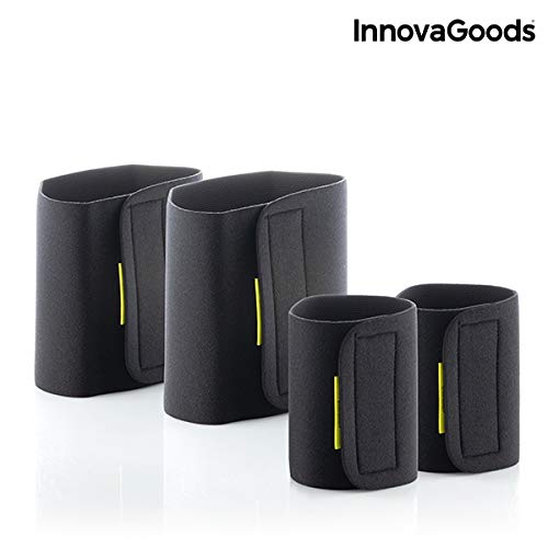 InnovaGoods IG813635 Bandas Deportivas con Efecto Sauna para Brazos y Piernas (Pack de 4), Unisex Adulto, Negro, Talla Única