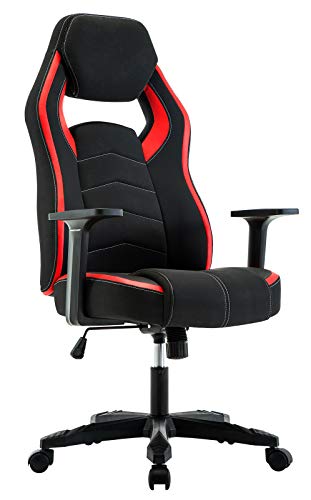 IntimaTe WM Heart Silla Gaming Tela, Silla Oficina Ergonomica, Silla Giratoria Escritorio Racing, Altura Ajustable Alto Respaldo, Rojo