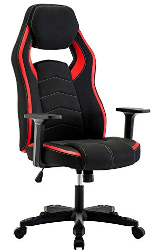 IntimaTe WM Heart Silla Gaming Tela, Silla Oficina Ergonomica, Silla Giratoria Escritorio Racing, Altura Ajustable Alto Respaldo, Rojo