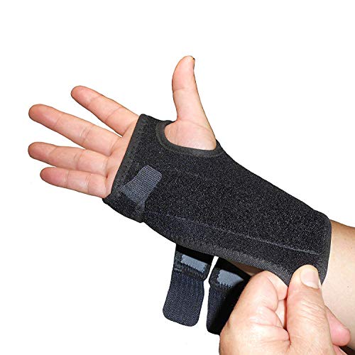 IRUFA, WS-OS-53 - Soporte para muñeca RSI de tejido transpirable 3D, soporte nocturno para síndrome del túnel carpiano, deportes, esguinces, artritis y tendinitis (mano derecha)