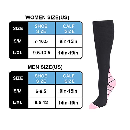 Jacyren Medias de compresión, calcetines de compresión, calcetines de compresión, calcetines de trombosis, calcetines para mujer, hombre, deporte, fútbol, fitness, medicinas, Blanco, L/XL(EU 41-47)