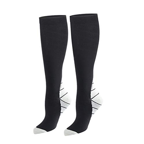 Jacyren Medias de compresión, calcetines de compresión, calcetines de compresión, calcetines de trombosis, calcetines para mujer, hombre, deporte, fútbol, fitness, medicinas, Blanco, L/XL(EU 41-47)