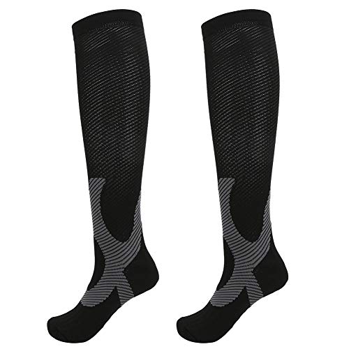 Jarchii Calcetines de compresión para Correr de Chinlon/Nailon, Calcetines para Venas varicosas, Calcetines Deportivos de compresión, para Deportes Ciclismo al Aire Libre Alivio del Dolor(L/XL-L/XL)