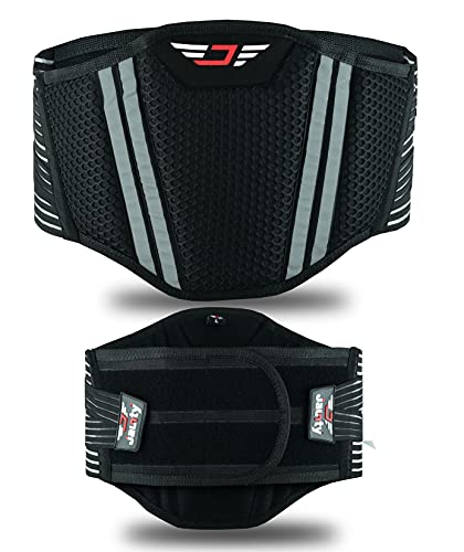 JAUNTY Faja lumbar para motocicleta, soporte lumbar, protección para hombres y mujeres, tamaño ajustable con elementos de conexión y diseño transpirable, equipo de protección. (Large)