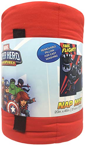 Jay Franco Marvel Super Hero Adventures Hulk Smash Nap Mat - Built-in Pillow and Blanket - Super Soft Microfiber Kids'/Toddler/Children's Bedding, Ages 3-5 (Official Marvel Product)