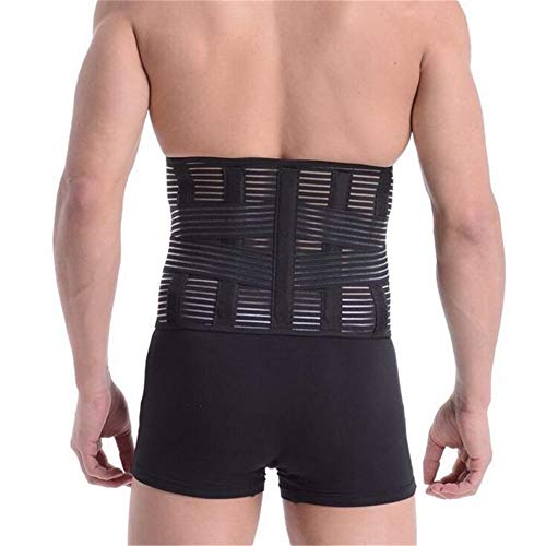 JIUYUE Corset Corsé ortopédico Cinturón de Soporte para la Espalda Hombres Cinturón de Refuerzo Cinturón de Soporte para la Columna Vertebral (Color : Black, Size : XXL)