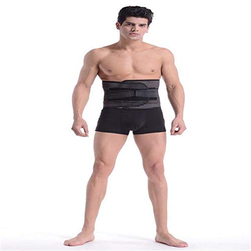 JIUYUE Corset Corsé ortopédico Cinturón de Soporte para la Espalda Hombres Cinturón de Refuerzo Cinturón de Soporte para la Columna Vertebral (Color : Black, Size : XXL)