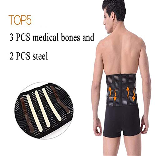 JIUYUE Corset Corsé ortopédico Cinturón de Soporte para la Espalda Hombres Cinturón de Refuerzo Cinturón de Soporte para la Columna Vertebral (Color : Black, Size : XXL)