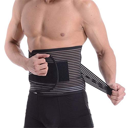 JIUYUE Corset Corsé ortopédico Cinturón de Soporte para la Espalda Hombres Cinturón de Refuerzo Cinturón de Soporte para la Columna Vertebral (Color : Black, Size : XXL)