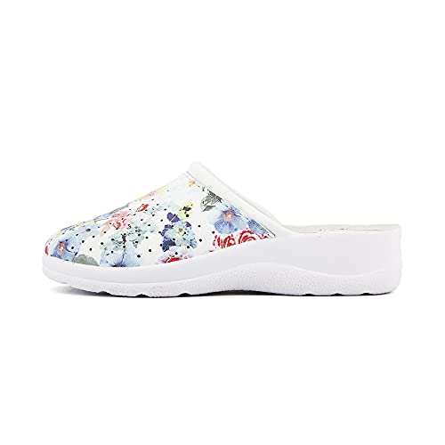 JOMIX Chanclas para mujer anatómicas, ortopédicas, cómodas y ligeras, 07 rosas grandes, 40 EU