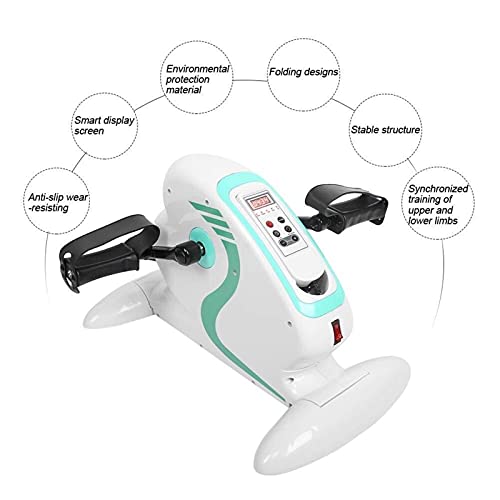 joyvio Ideal para Personas Mayores Entrenador De Rehabilitación Motorizado Pedal Eléctrico Ejercitador Fitness Bicicleta Estática para Mano Brazo Rodilla Pierna Mini Ciclismo para Discapacitados