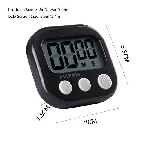 Jsdoin Temporizador de Cocina, Digital magnético Temporizadores con Alarma Fuerte y Pantalla LCD Grande, 2 Piezas