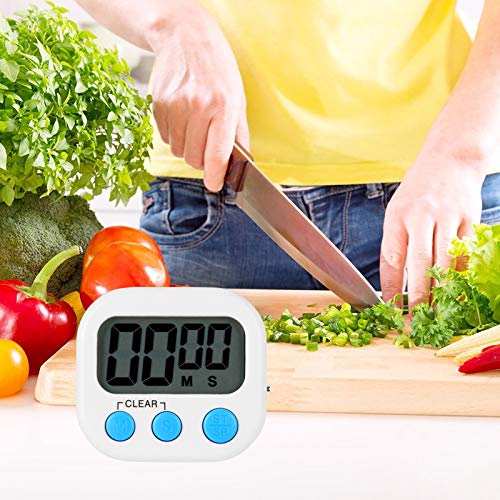 Jsdoin Temporizador de Cocina, Digital magnético Temporizadores con Alarma Fuerte y Pantalla LCD Grande, 2 Piezas