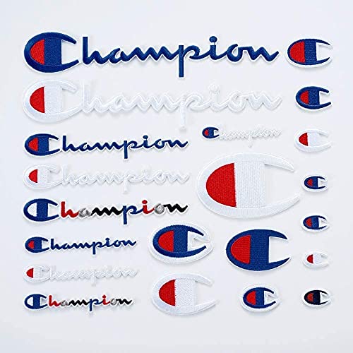 Juego de 21 parches de campeones para coser o planchar con logotipo de deporte, bordado de bricolaje, decoración para chaquetas, vaqueros, zapatos, mochilas, camisetas, varios tamaños