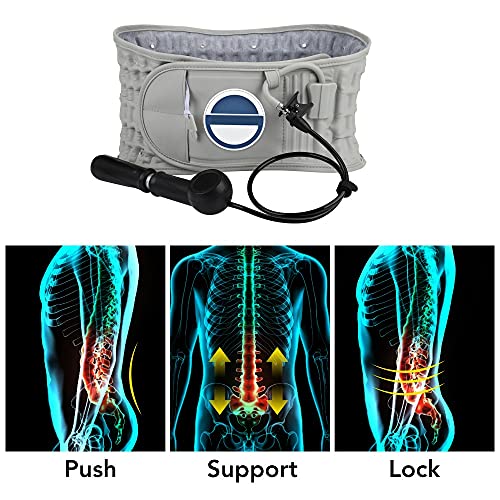 JuZi Store Faja Lumbar, Cinturón De Descompresión Lumbar Soporte Espalda Masaje Espinal Tracción Inflable para Alivio del Dolor De Espalda para 29-49 Pulgadas Cintura