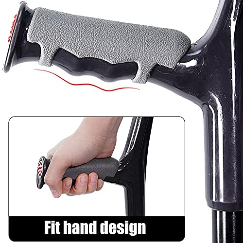 JW-YZWJ Muletas de antebrazo, Ergonómico Ajustable Ligero Plegable Muletas para Caminar, para los Adultos, jóvenes, Elder, 1 par,Negro