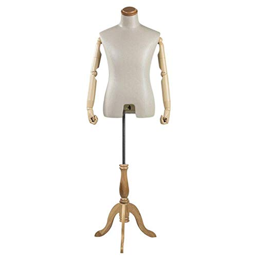 JYHW Maniquí Masculino Bustos maniquí con Las Manos y de Madera Grande trípode Modelo simulado visualización (Color : Beige)