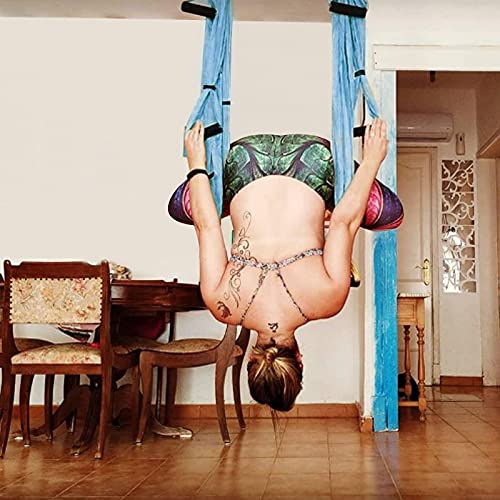 Kacsoo Columpio de Yoga Aéreo con Accesorios Hamaca de Yoga Aéreo 250 * 145cm Juego de Hamaca de Yoga Carga de 200 kg Yoga Swing Set para Colgarse y Aliviar el Dolor de Espalda,para Gimnasio,hogar