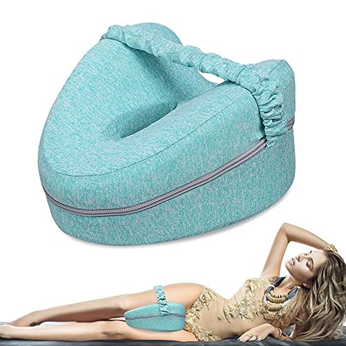 KANRAX Almohadas posicionadoras de Pierna– Mejor para Pierna, Espalda, y Rodilla Pain- cuña de Espuma con Efecto Memoria Pierna Almohada con Funda extraíble -Verde