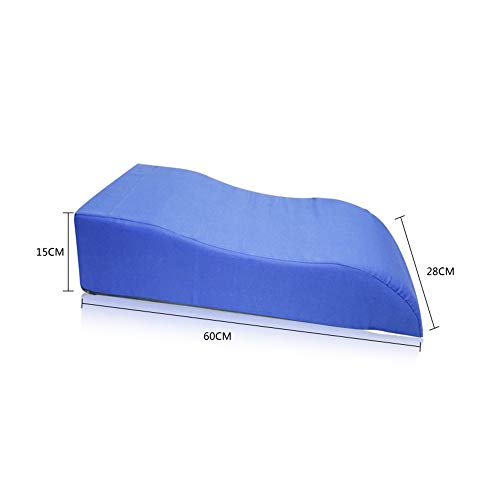 KHXJYC Almohada de cuña para reposapiernas, Almohadilla de Espuma con Memoria para reposapiernas elevables para Respaldo y reflujo ácido (Azul)