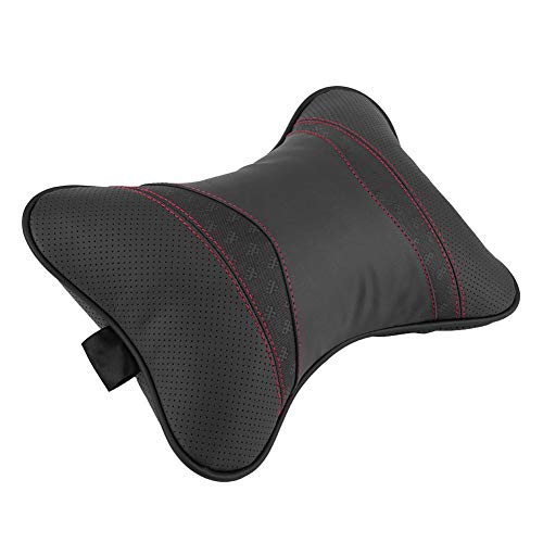 KIMISS Almohada de Cuello para Asiento de Coche, Cojín para la Cabeza Cojín de Descanso Cojín de Almohada Apoyo Kit de Viaje(Negro)