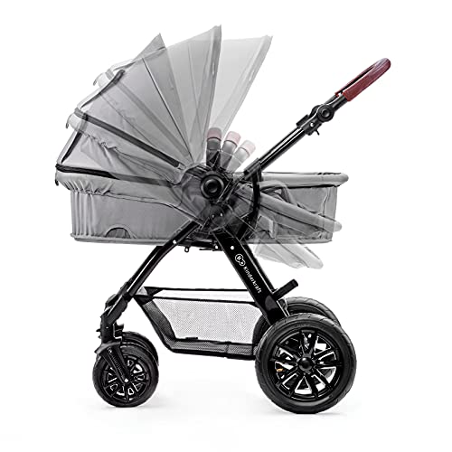 Kinderkraft Carrito Bebé 3 Piezas MOOV, Silla Paseo, Silla Coche, Plegable, Gris