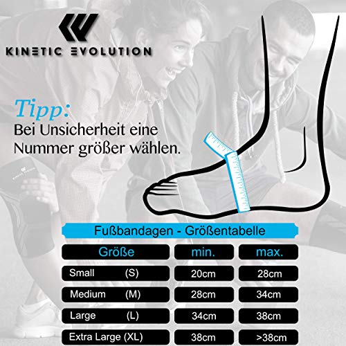 KINETIC EVOLUTION Tobillera para hombre y mujer, 2 unidades, antideslizante, tobillera transpirable, vendaje de compresión, vendaje para el tobillo, vendaje deportivo para fútbol (XL, negro)